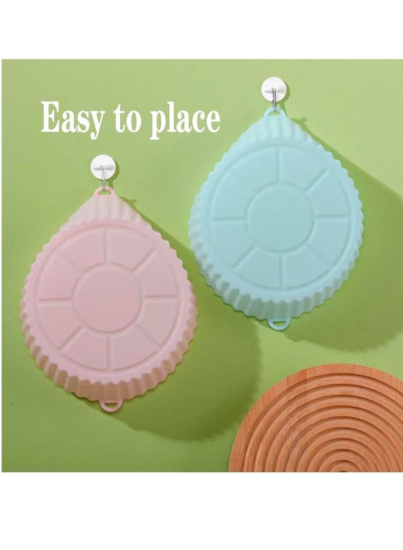 Air Silicone Fryer, 2 Pack Reusable Food Grade Material for 6.3 Fryer Pans, Non-Stick, Oil Resistant, Paper Lined Bake Microwave (Blue, Green) - Image 5