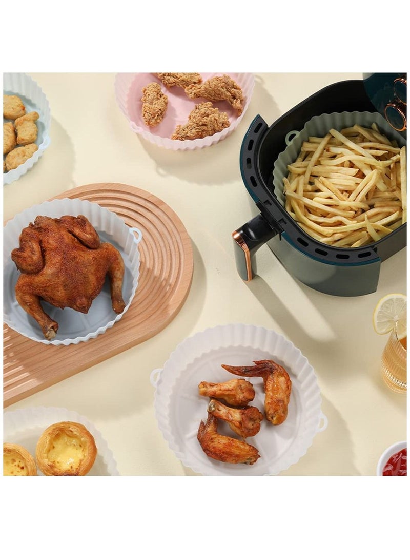 Air Silicone Fryer, 2 Pack Reusable Food Grade Material for 6.3 Fryer Pans, Non-Stick, Oil Resistant, Paper Lined Bake Microwave (Blue, Green) - Image 2