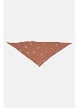 Cool Club Toddlers Girl Allover Print Fleece Scarf, Brown  - Image 1