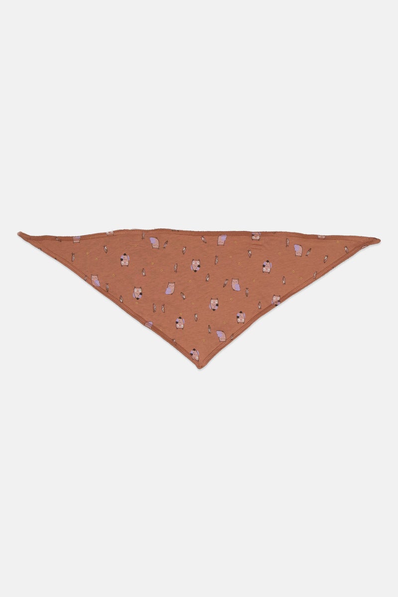 Cool Club Toddlers Girl Allover Print Fleece Scarf, Brown  - Image 1