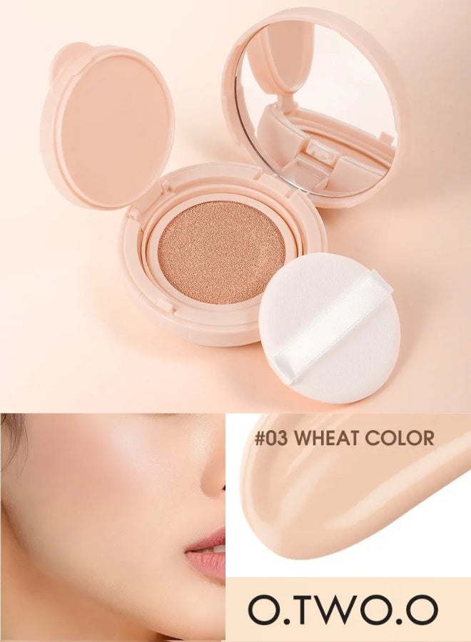 O.TWO.O Shine Air Cushion BB Cream Foundation Long Lasting Lightweight Moisturizing Natural Coverage Brightening Concealer Makeup - Image 1
