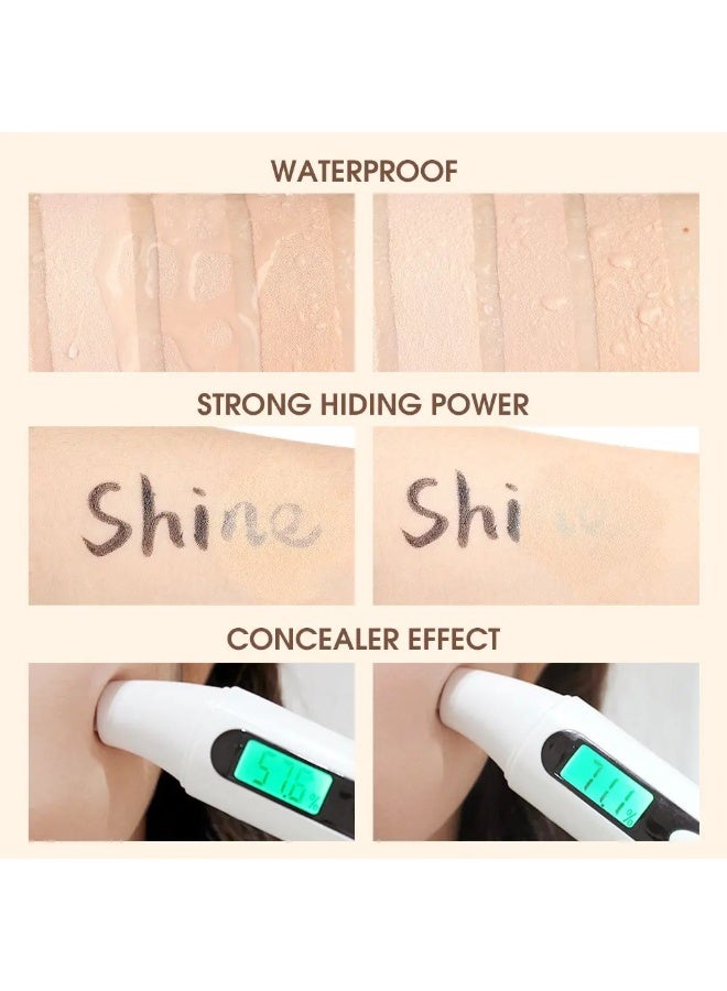 O.TWO.O Shine Air Cushion BB Cream Foundation Long Lasting Lightweight Moisturizing Natural Coverage Brightening Concealer Makeup - Image 4