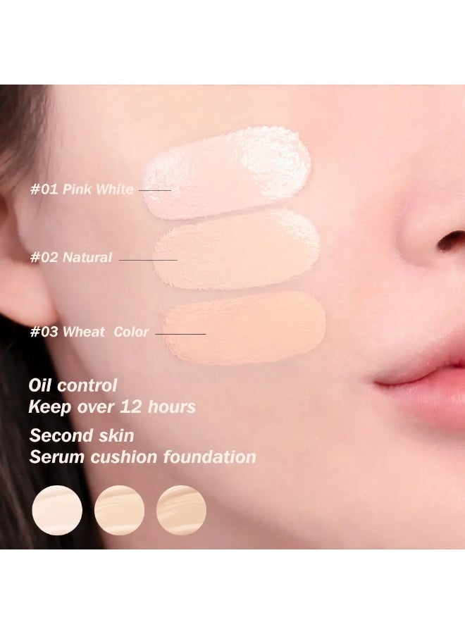O.TWO.O Shine Air Cushion BB Cream Foundation Long Lasting Lightweight Moisturizing Natural Coverage Brightening Concealer Makeup - Image 5