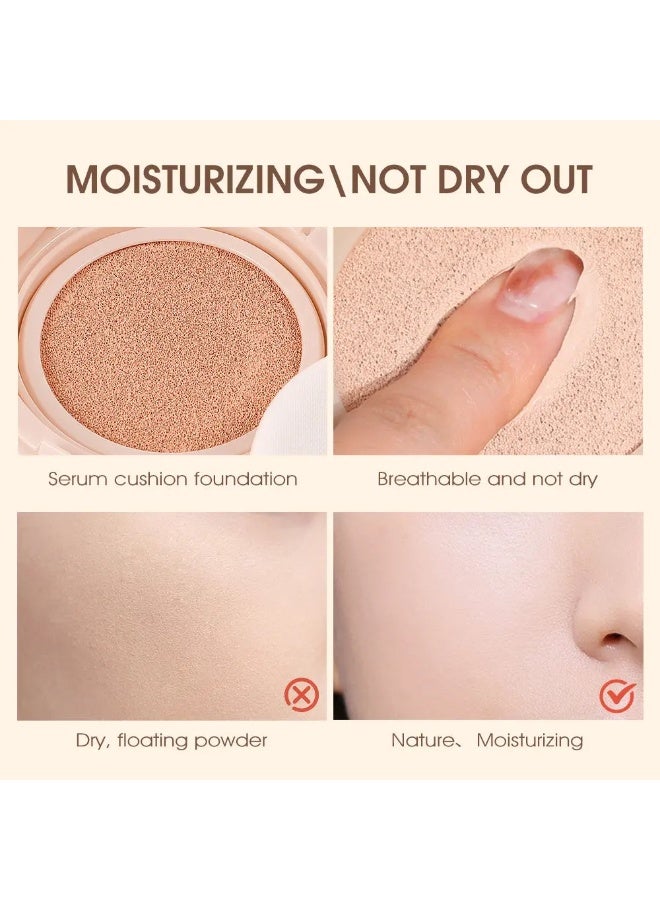 O.TWO.O Shine Air Cushion BB Cream Foundation Long Lasting Lightweight Moisturizing Natural Coverage Brightening Concealer Makeup - Image 2