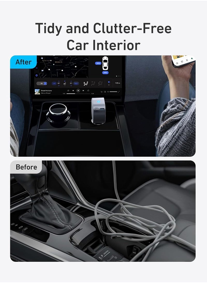 AnkerWork Car Charger, 75W Max Ultra-Compact USB C Car Charger with Built-In Retractable Cable, USB C Car Adapter for iPhone 16/15/14 Series, iPad, Galaxy, AirPods, and More Gray  - Image 4