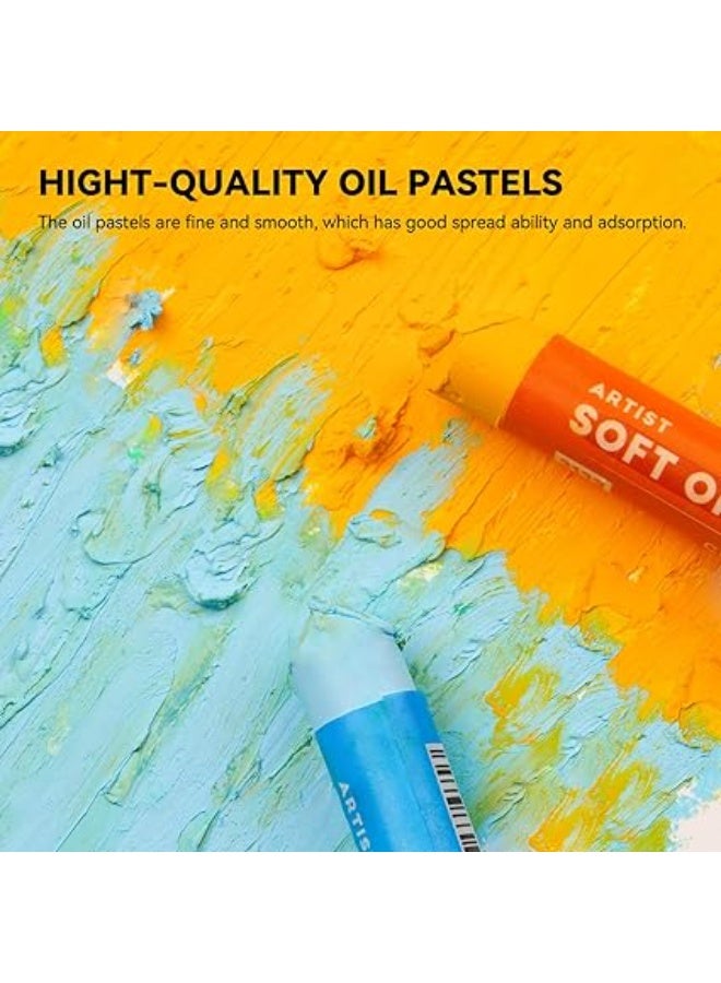 مجموعة الوان باستيل زيتية من ارتيست مكونة من 48 لون، الوان باستيل ناعمة ونابضة بالحياة وكريمية، مجموعة اقلام تلوين زيتية احترافية للفنانين والمبتدئين - Image 5