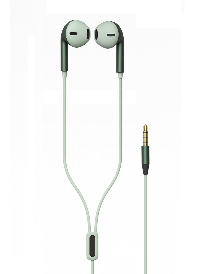 Y609 Wired Earphones with Superior Stereo Sound with Microphone and Remote - Noise Isolation and Tangle-Free Cable -Green - Image 1