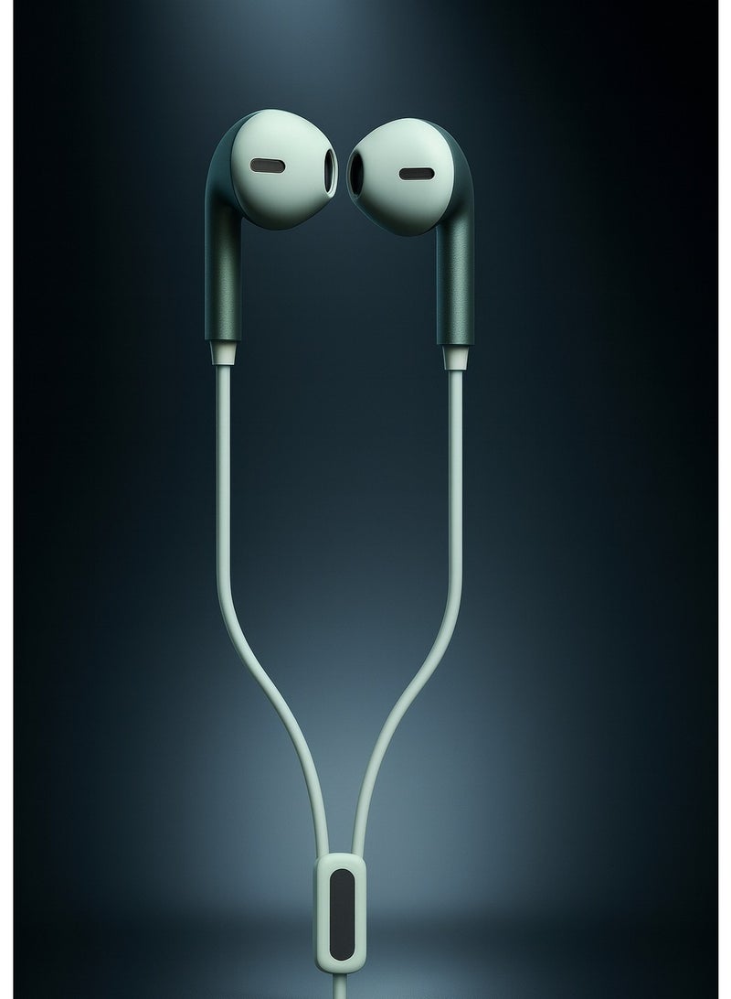 Y609 Wired Earphones with Superior Stereo Sound with Microphone and Remote - Noise Isolation and Tangle-Free Cable -Green - Image 4