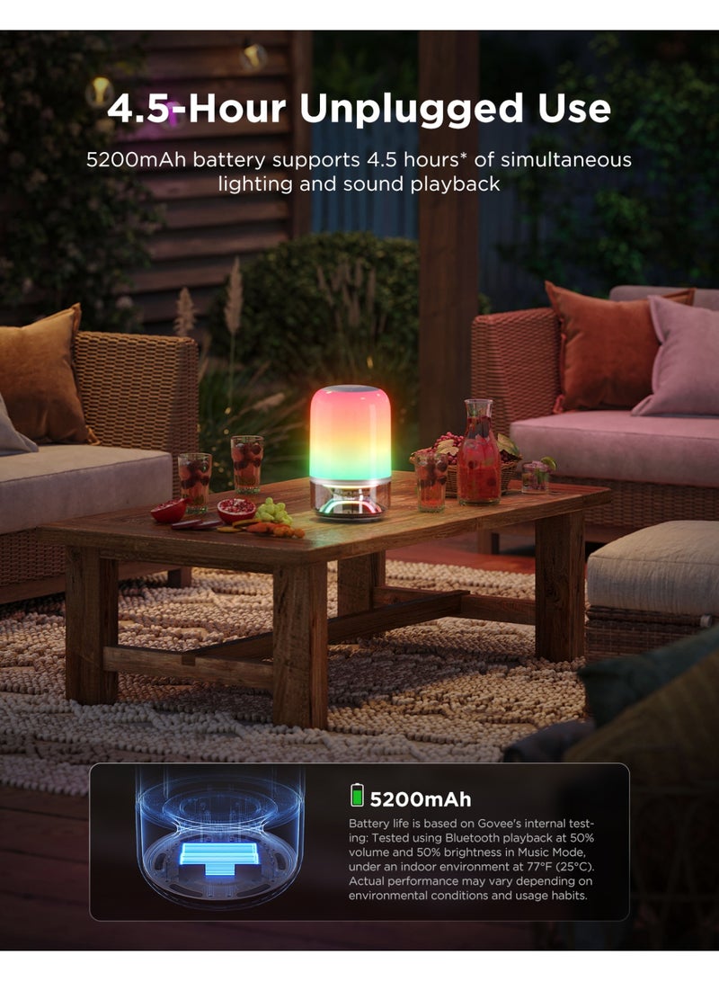 Govee Table Lamp 2 Pro x Sound by JBL, Smart Cordless Table Lamp with Speaker, Music-Light Sync, 16 Music Modes & 100+ Scene Modes, Work with Matter, DIY Customized Rechargeable Desk Lamp for Bedroom - Image 5