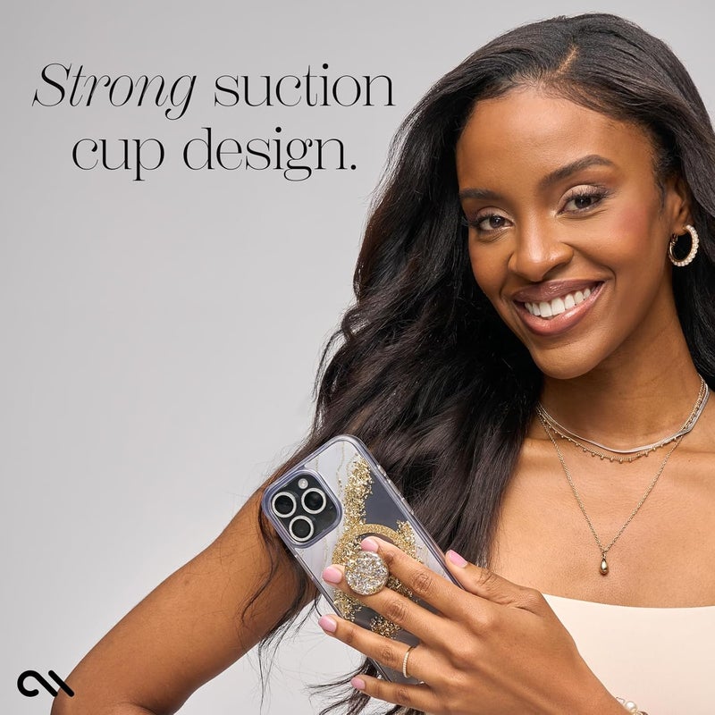 CASE-MATE Minis - Cell Phone Stand/Grip - Suction Cup Cell Phone Holder [Removable for Wireless Charging] for iPhones, Android Smartphones, Kindles & More - Twinkle Gold - Image 5