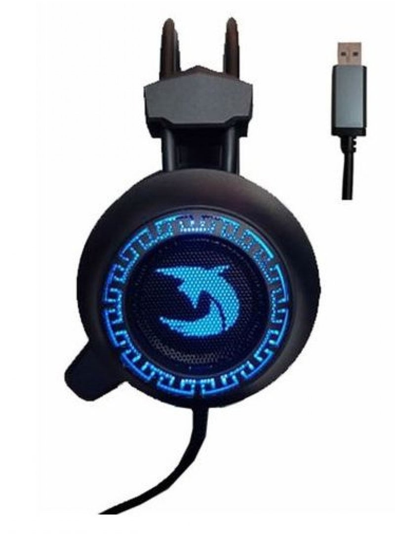 Utopia - Shark USB H500 Gaming Headset With Mic & LED Light - Black - Image 1