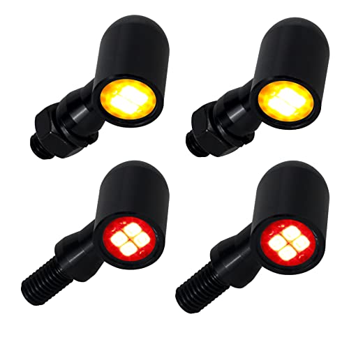 QUASCO Front Rear Motorcycle Turn Signals, Mini Size Led Brake Tail Lights Universal Compatible with Harley Honda Suzuki Triumph Yamaha - Image 1