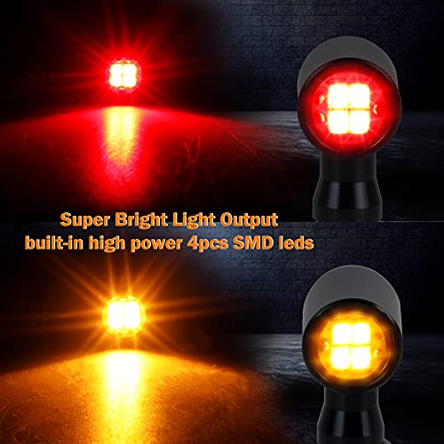 QUASCO Front Rear Motorcycle Turn Signals, Mini Size Led Brake Tail Lights Universal Compatible with Harley Honda Suzuki Triumph Yamaha - Image 2
