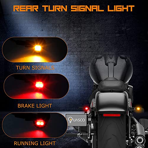 QUASCO Front Rear Motorcycle Turn Signals, Mini Size Led Brake Tail Lights Universal Compatible with Harley Honda Suzuki Triumph Yamaha - Image 4