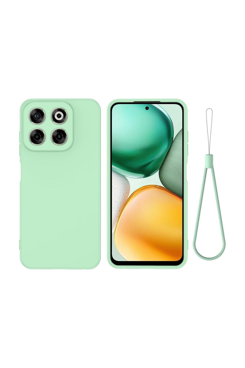 Protective case compatible with ZTE Blade V70/ZTE Axon 70, liquid silicone protective case with ultra-fine fibre lining, soft rubber gel TPU shockproof protective back cover with lanyard strap.