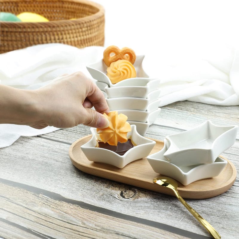 SOCOSY Star Shaped Multipurpose Ceramic Sauce Dish Seasoning Dishes Sushi Dipping Bowl Appetizer Plates Serving Dish Saucers BowlSet of 4 - Image 4