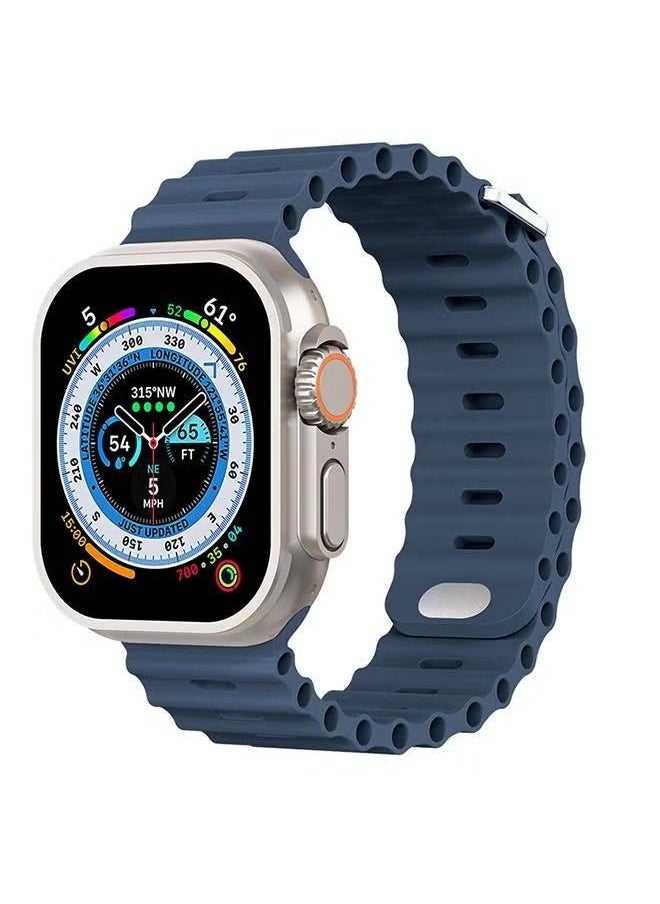 Ultra Series 8 Max Bluetooth Full Touch Screen Call Smartwatch with GPS ECG and Blood Oxygen Apps Blue