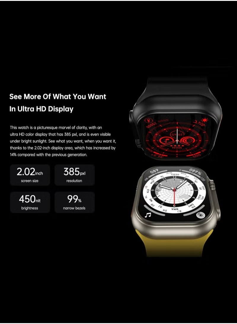 Ultra Series 8 Max Bluetooth Full Touch Screen Call Smartwatch with GPS ECG and Blood Oxygen Apps Blue