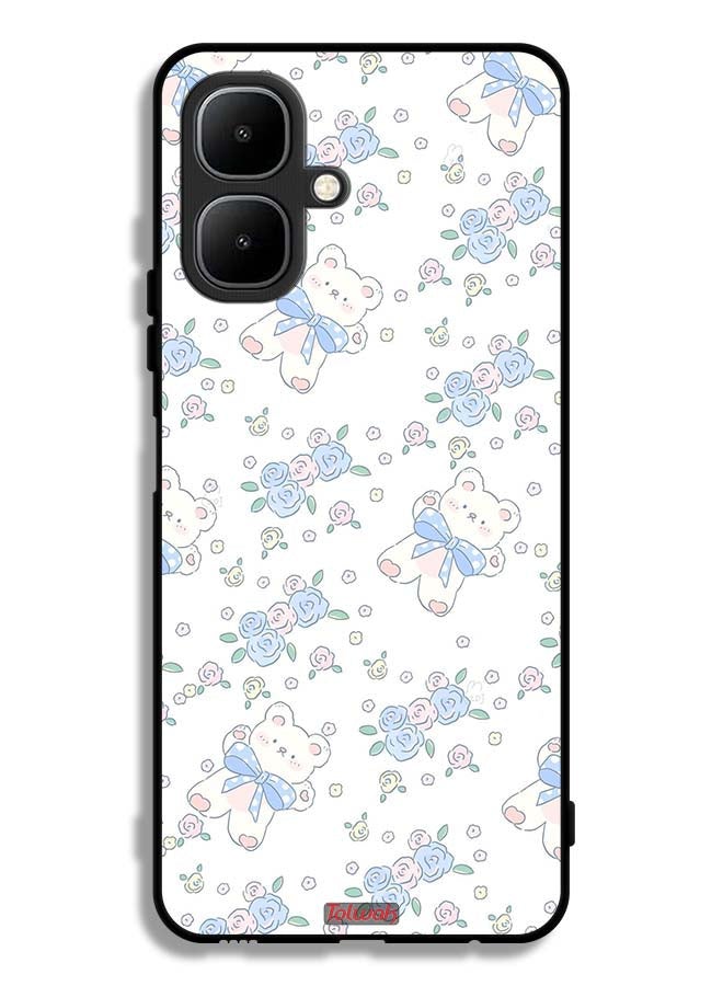 Tolwak Tecno Pop 10 Protective Case Cover Cute Teddy Bear And Flowers Icon