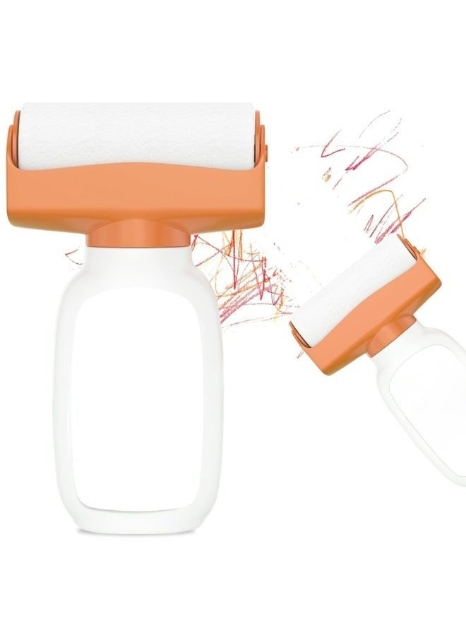 هابي هوم فرشاة طلاء دوارة لإصلاح الجدران فرشاة رول لتصليح الجدران خالية من الروائح للاستخدام مع معجون الجدران والطلاء اللاتكس مناسبة لتجديد الجدران بنفسك، لون أبيض، وزن 500 جم، - Image 1