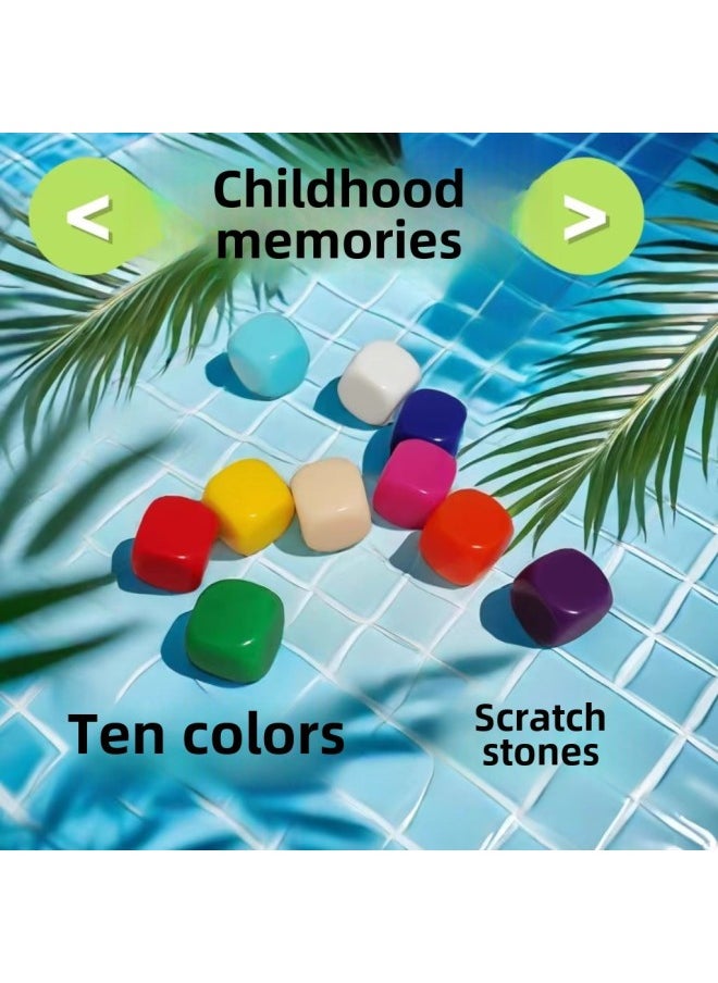 Pebble-catching Toy Post-80s Nostalgia Childhood Games Childhood Memories Grab Children Grab Nucleus Grab Sheep Crutches Tradition-Specifications:Mixed Color Dice 10 Pieces + Storage Box  - Image 5