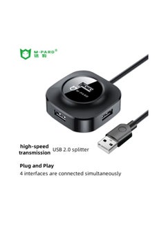 M-PARD USB Hub Small Round 4 Port USB Expansion Hub USB 2.0 Type A Multiport Adapter Data Transfer Charging for Laptop Computer Mouse Keyboard