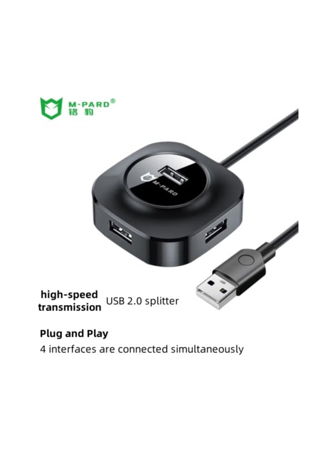 M-PARD - M-PARD USB Hub Small Round 4 Port USB Expansion Hub USB 2.0 Type A Multiport Adapter Data Transfer Charging for Laptop Computer Mouse Keyboard - Image 1