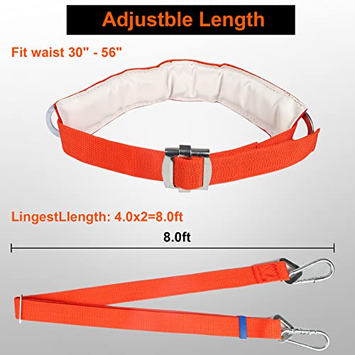 TT TRSMIMA Safety Belt with Adjustable Lanyard - Tree Climbing Belt Harness with Fall Protection, Ladder Safety Harness and Sports Gloves - Image 2