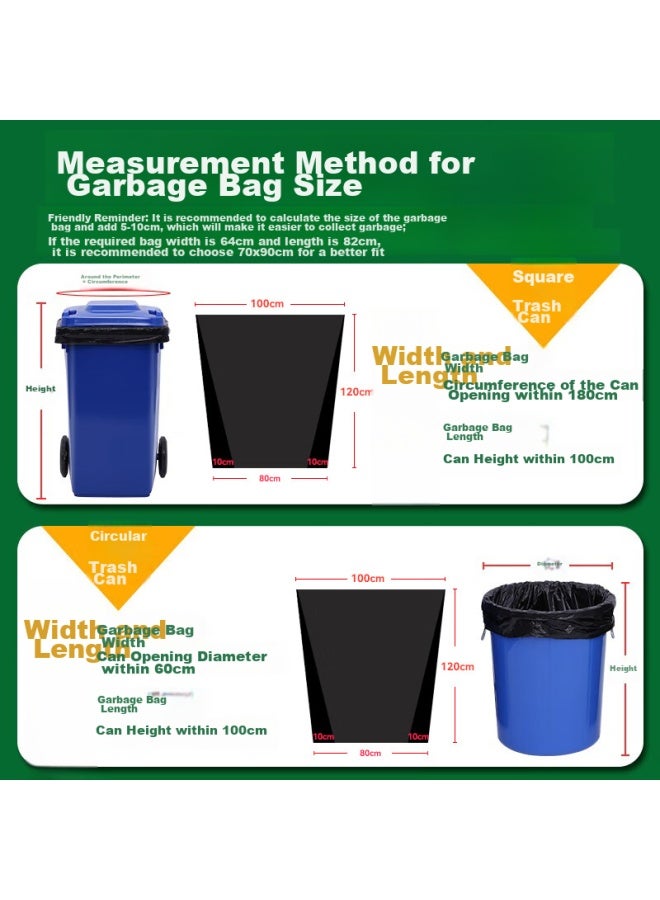 profit Lidete Large Bagged Property Black Thickened Garbage Bags, 100*120cm, 20 Pieces, Flat Packaging, Waste Sorting - Image 2