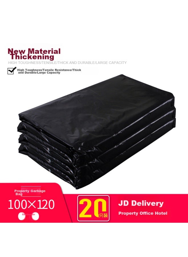 profit Lidete Large Bagged Property Black Thickened Garbage Bags, 100*120cm, 20 Pieces, Flat Packaging, Waste Sorting - Image 5