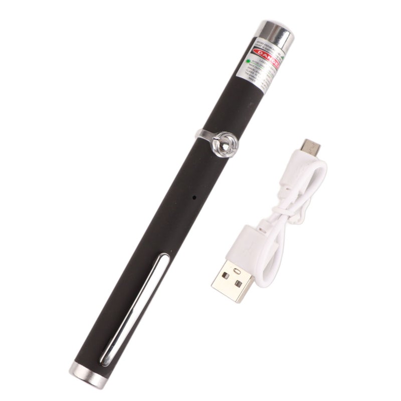 Laser Pointer USB Charging Pen Cat Interactive Toy Pen Light Tool for Home Office Green Beam - Image 1