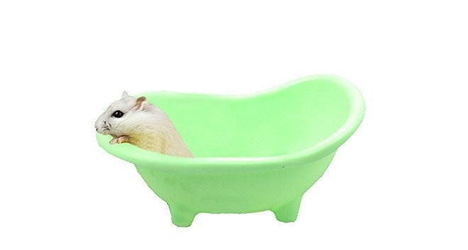 Sage Square 19cm Bath Sand Tub Cum Bathroom for Hamster/Dwarf/Gerbil/Chinchilla/Mice (Green) - Image 1