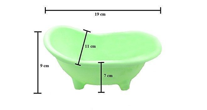 Sage Square 19cm Bath Sand Tub Cum Bathroom for Hamster/Dwarf/Gerbil/Chinchilla/Mice (Green) - Image 2