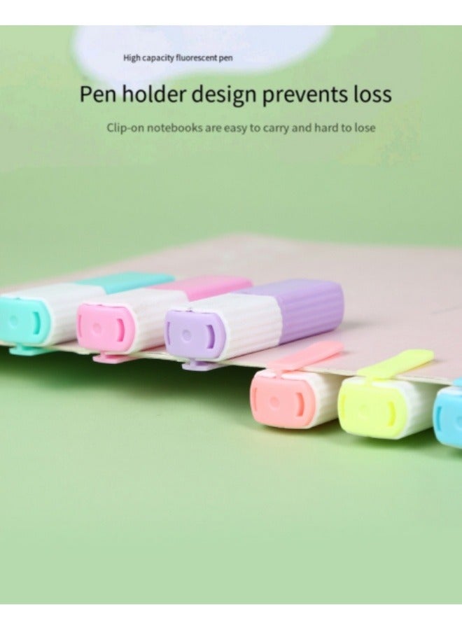 6Pcs Cute Student Highlighters Pen 6 Colors Cartoon Fluorescent Pen Stationery Set - Image 5