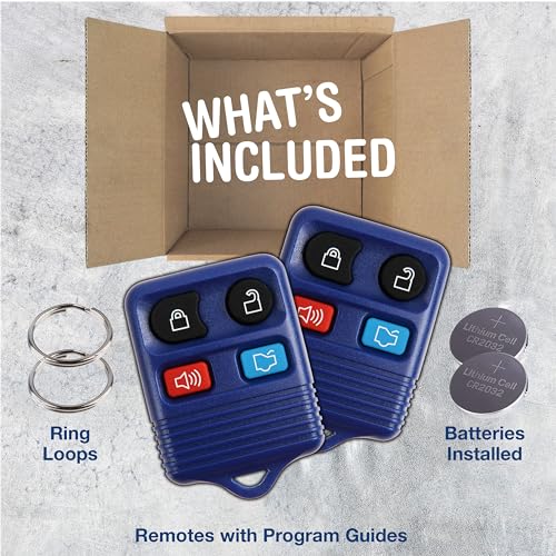 KeylessOption 2X KeylessOption Key Fob for 2005 2006 2007 2008 2009 2010 2011 2012 2013 2014 2015 Ford F150 Explorer Ranger Mustang Lincoln Mazda Mercury Remote, 4-Button CWTWB1U345, Programming Guide Included - Image 2