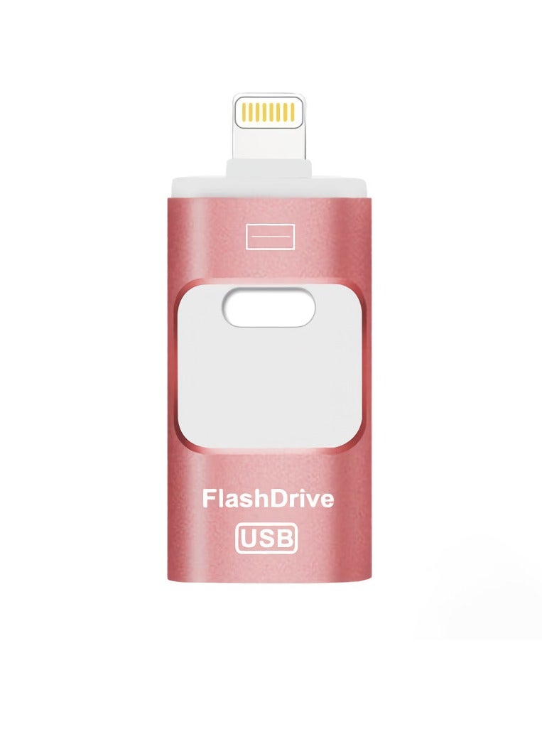 AROAQ 64GB USB Flash Drive, Shock Proof Durable External USB Flash Drive, Safe And Stable USB Memory Stick, Convenient And Fast I-flash Drive for iphone, (64GB Rose Gold)  - Image 1