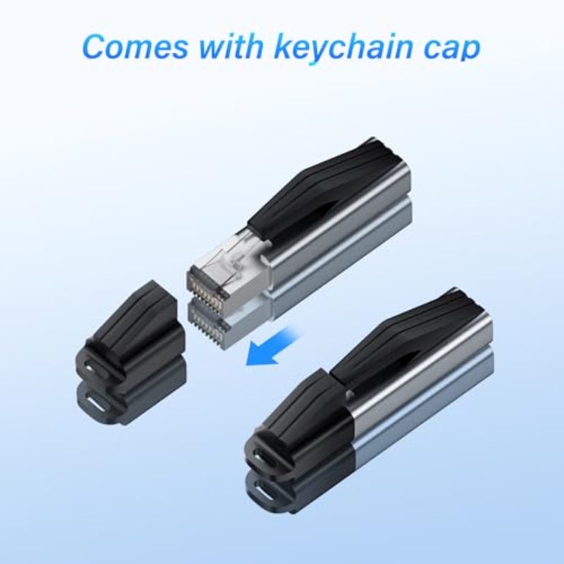 RJ45 to USB C Gigabit Ethernet Adapter 1000Mbps High Speed Aluminum Alloy Portable USB C to RJ45 LAN Converter with Keychain Cap for Laptops Tablets Mobile Devices - Image 3