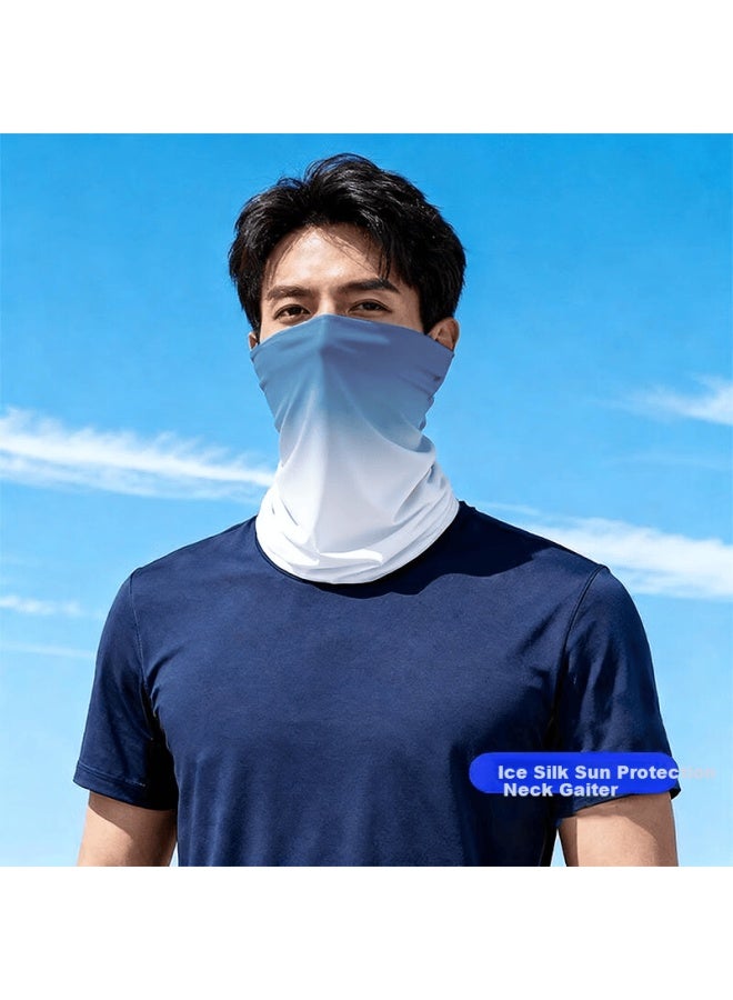 Bwnk Men's Ice Silk Summer Uv Protection Breathable Cycling Sun Shield Mask Hat Neck Guard Integrated - Image 4