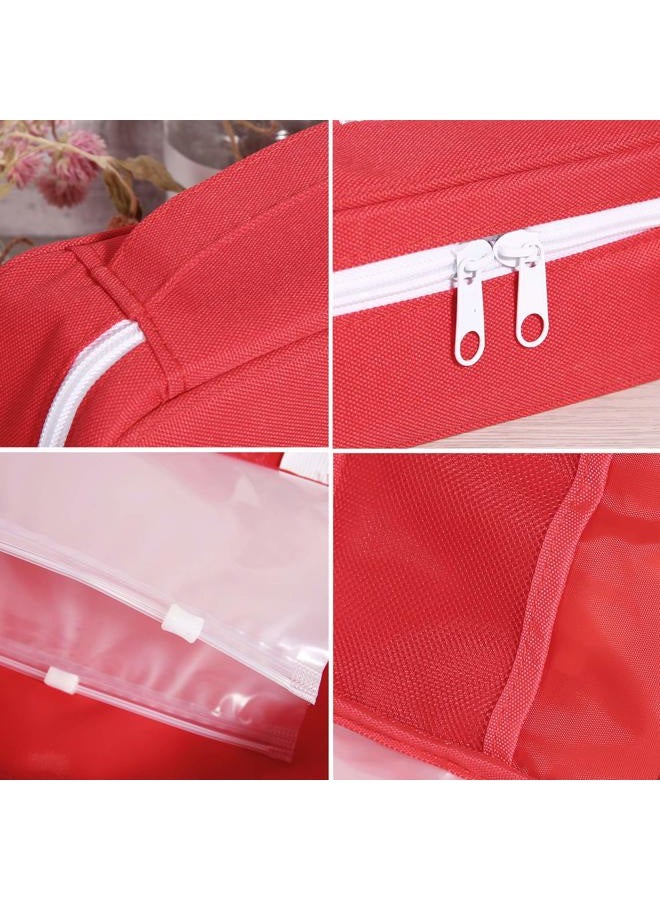 Ellsang First Aid Bags Empty, Portable Travel Medicine Bag for Camping Hiking Vehicle Motorcycle, Empty First Aid Bag for Home Emergency (Red) - Image 5