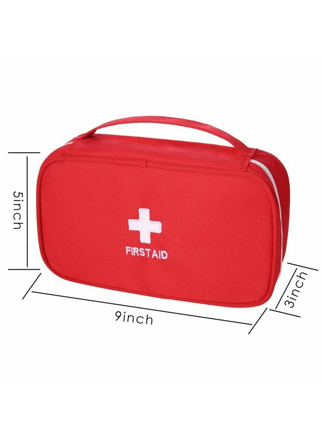 Ellsang First Aid Bags Empty, Portable Travel Medicine Bag for Camping Hiking Vehicle Motorcycle, Empty First Aid Bag for Home Emergency (Red) - Image 4