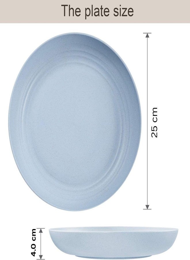 HEXONIQ® Lightweight Unbreakable Wheat Straw Plates - 10'' Large Dinner Plates - Non-Toxic Healthy Eco-Friendly Microwave Safe - Degradable Dessert Dishes Salad Fruit Snack Plates, Pack of 8 - Image 3