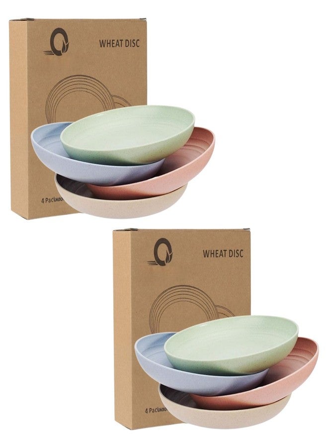 HEXONIQ® Lightweight Unbreakable Wheat Straw Plates - 10'' Large Dinner Plates - Non-Toxic Healthy Eco-Friendly Microwave Safe - Degradable Dessert Dishes Salad Fruit Snack Plates, Pack of 8 - Image 1