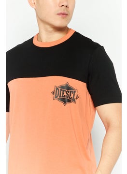 DIESEL Men Crew Neck Short Sleeves Graphic Print T-Shirt, Black  - Image 3