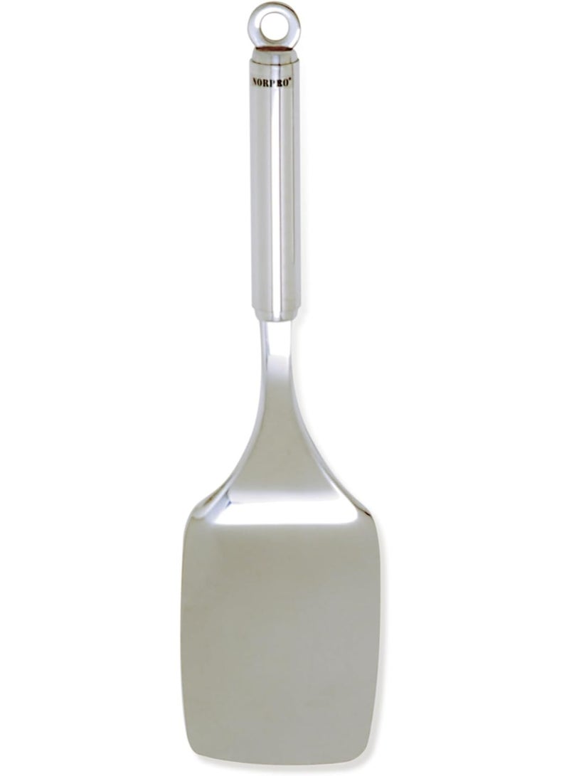 Norpro, Silver Krona Stainless Steel Solid Turner, 12-Inch - Image 1