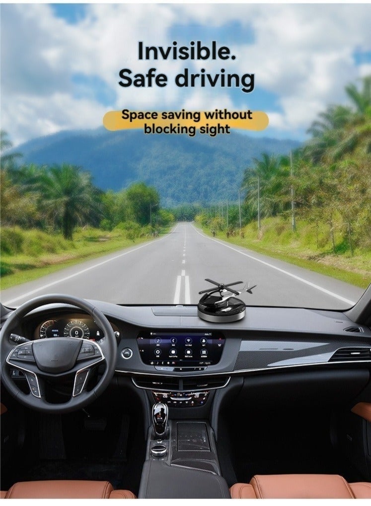 Bukela Solar-Powered Rotating Car-Mounted Airplane Creative Helicopter Car Air Freshener Perfume Ornament - Image 5