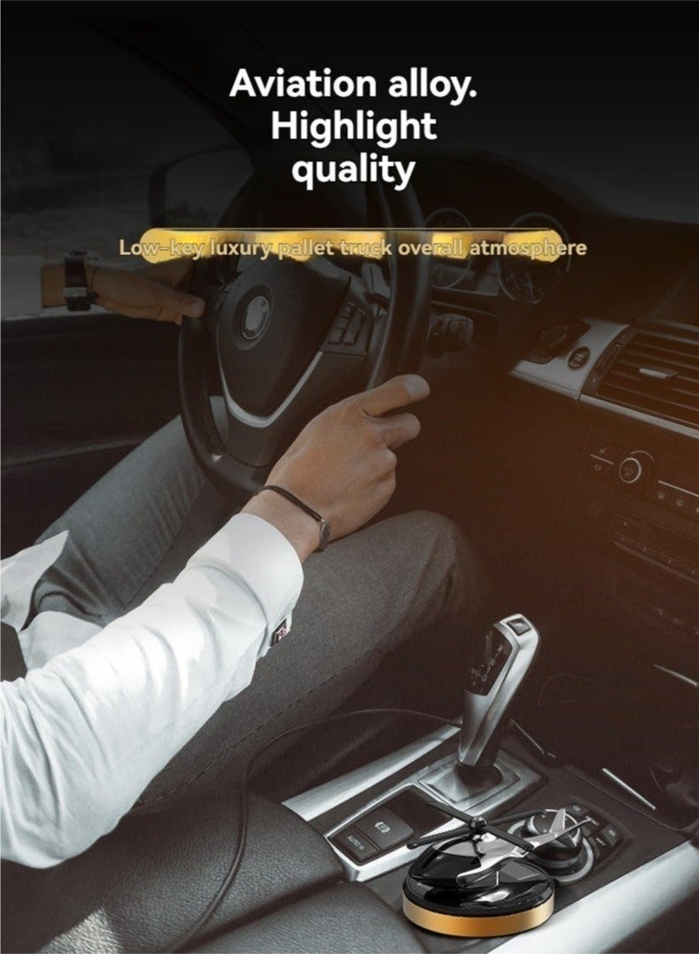 Bukela Solar-Powered Rotating Car-Mounted Airplane Creative Helicopter Car Air Freshener Perfume Ornament - Image 4