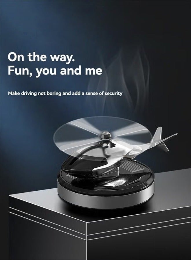 Bukela Solar-Powered Rotating Car-Mounted Airplane Creative Helicopter Car Air Freshener Perfume Ornament - Image 2