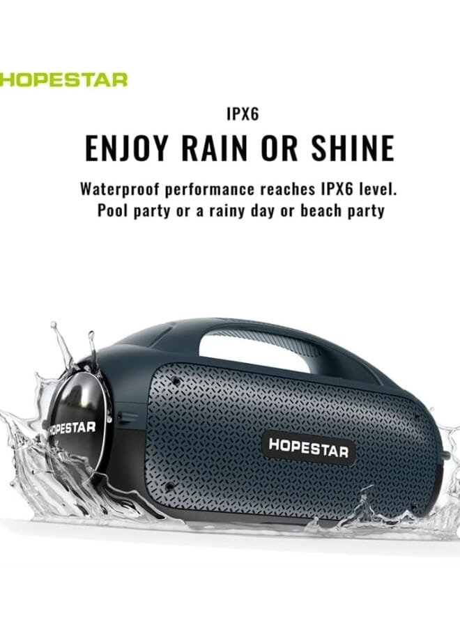 HOPESTAR Waterproof Wireless Bluetooth Speaker Hopestar With Wireless Microphone Green - Image 3