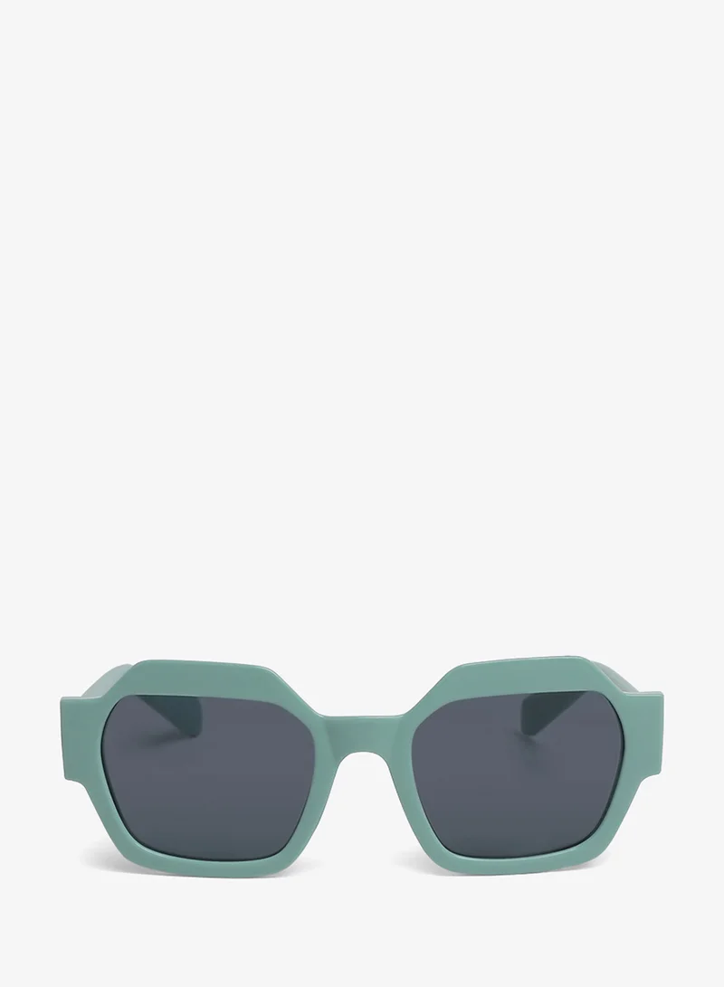 London Rag Bevel Frame Square Sunglasses in Mint Green