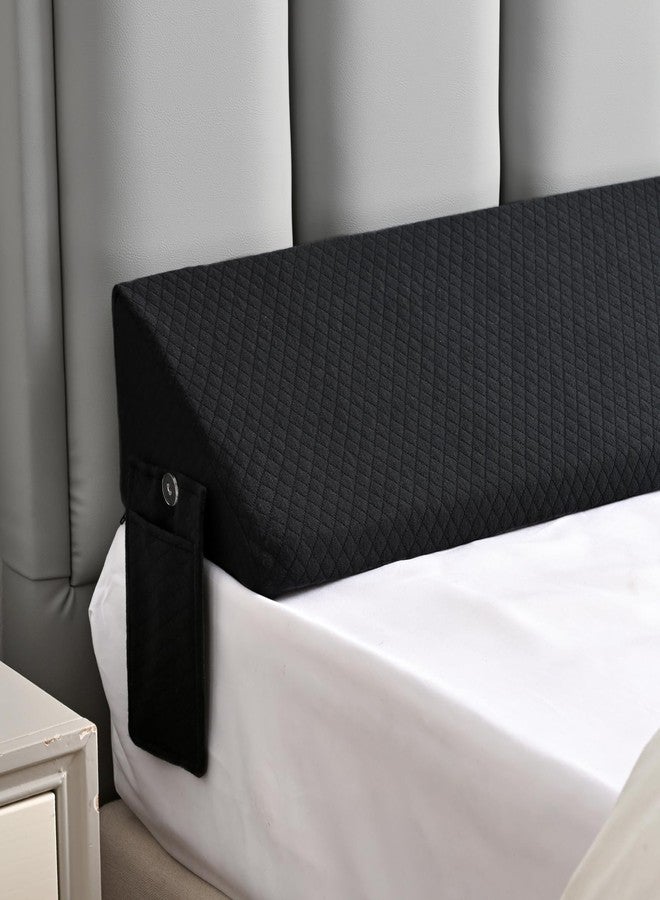 MIDLADE Twin Bed Wedge Pillow for Headboard Gap Filler Pillow Black - Image 1